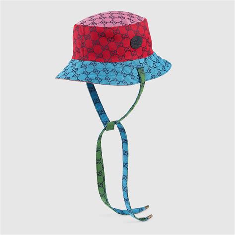 multicolor gucci bucket hat|Gucci bucket hat with string.